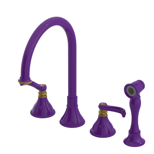 Rubinet Widespread Kitchen Set with Hand Spray Purple Haze