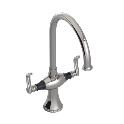 Rubinet Two Handle Single Hole Kitchen Set Polished Nickel