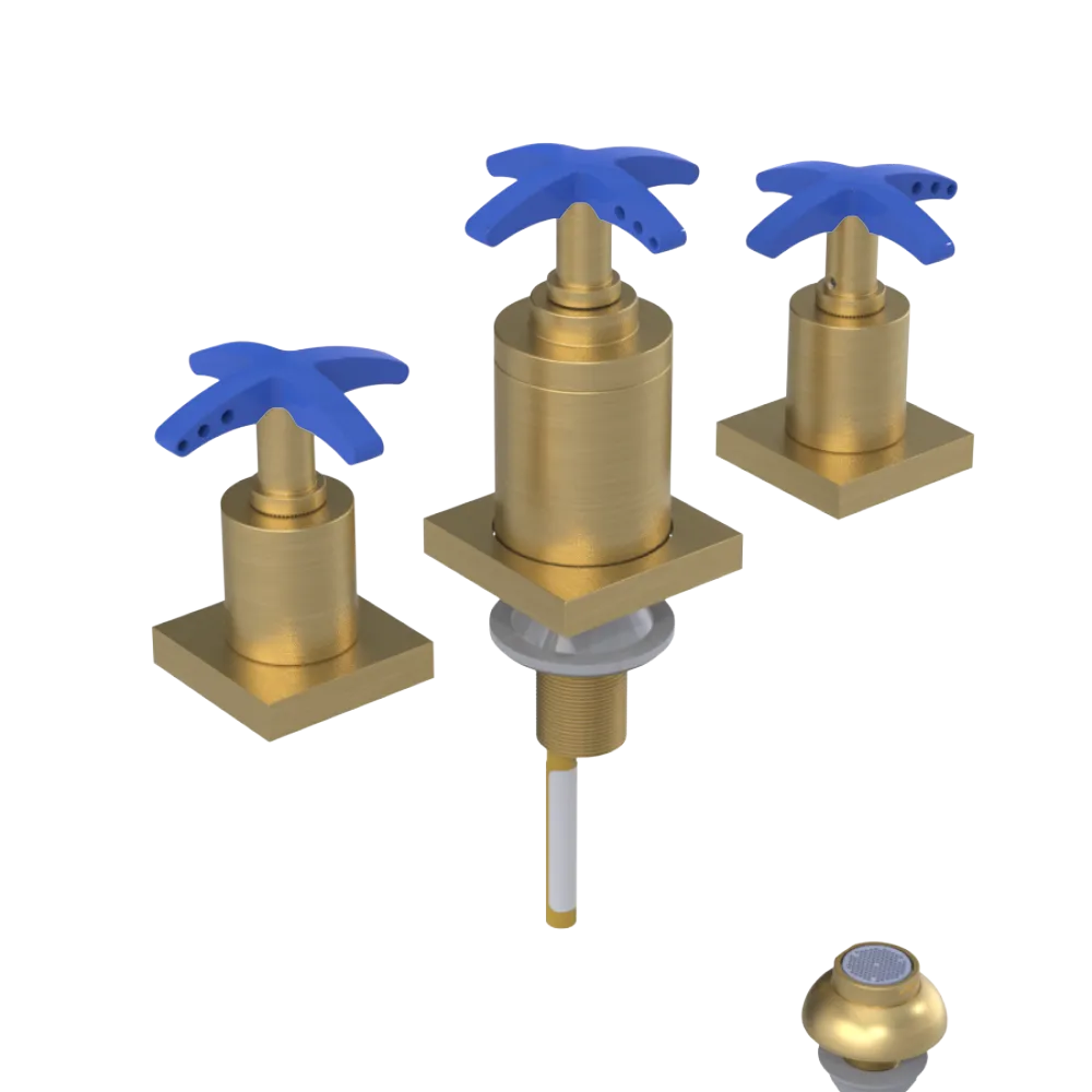 Rubinet Bidet Fitting with Spray, Diverter, and Vacuum Breaker (less drain) Satin Brass