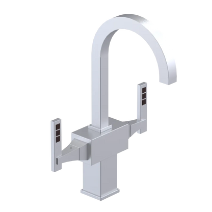 Rubinet Single Hole Dual Handle Lav. Set. (less drain) Satin Chrome