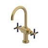 Rubinet Single Hole Dual Handle Lav. Set with LaSalle Spout (less drain) Satin Brass
