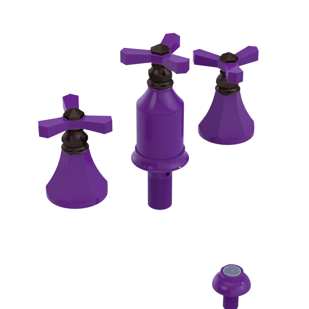 Rubinet Bidet Fitting with Spray, Diverter, and Vacum Breaker (Less Drain) Purple Haze