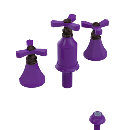 Rubinet Bidet Fitting with Spray, Diverter, and Vacum Breaker (Less Drain) Purple Haze