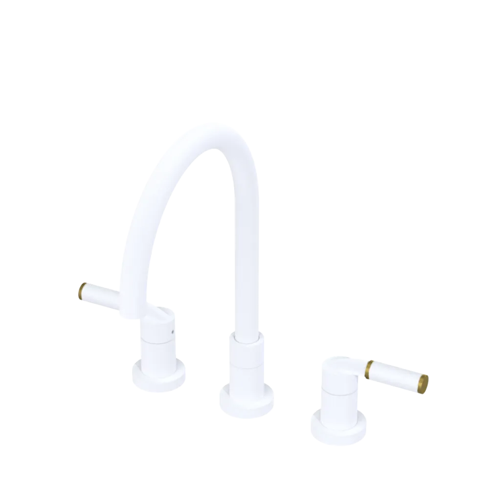 Rubinet Widespread Kitchen Set Matt White