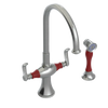 Rubinet Two Handle Single Hole Kitchen Set with Hand Spray Satin Nickel