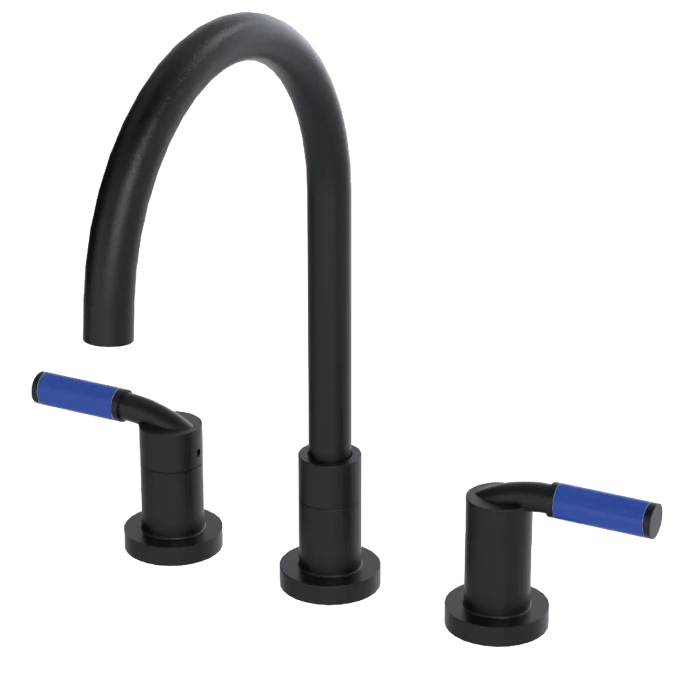 Rubinet Widespread Kitchen Set Matt Black