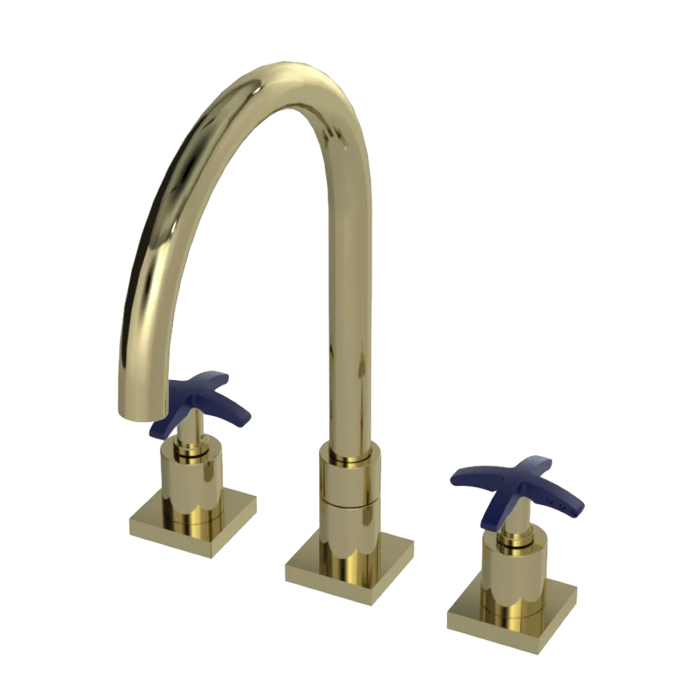 Rubinet Widespread Kitchen Set Gold