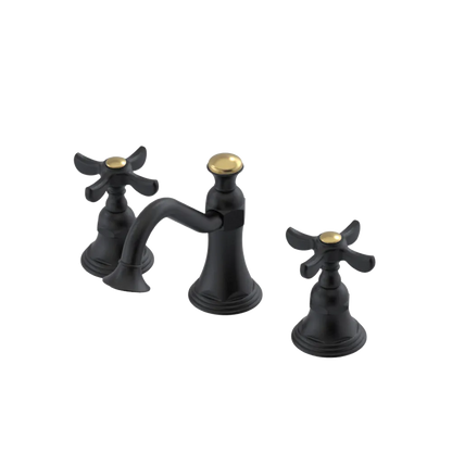 Rubinet Widespread Lav. Set. (less drain) Matt Black