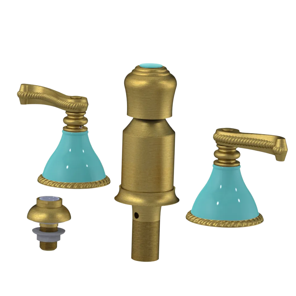 Rubinet Bidet Fitting with Spray, Diverter, and Vacum Breaker (Less Drain) Antique Brass Matt