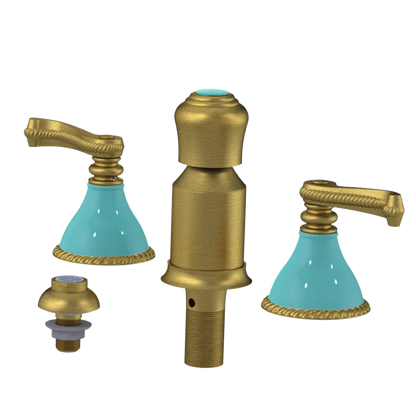 Rubinet Bidet Fitting with Spray, Diverter, and Vacum Breaker (Less Drain) Antique Brass Matt