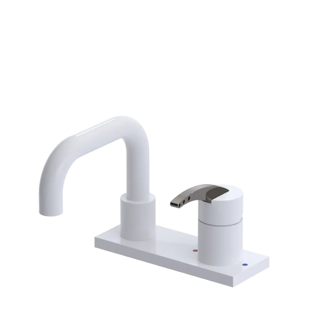 Rubinet 4" Centre Single Control Lav. Set. with Genesis spout (less drain) White