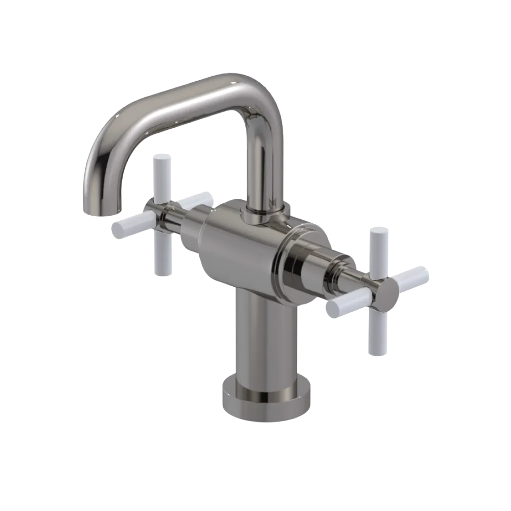 Rubinet Single Hole Dual Handle Lav. Set. (less drain) Polished Nickel