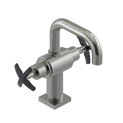 Rubinet Single Hole Dual Handle Lav. Set. with Genesis spout (less drain) Satin Nickel
