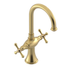 Rubinet Single Hole Dual Handle Lav. Set. (less drain) Satin Brass