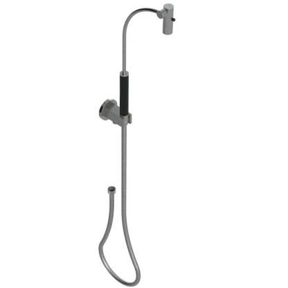 Rubinet Hand Held Shower Bidet with Extended Reach & Dual Function Spray Including Wall Bracket with Supply & Hose (Round) Satin Nickel