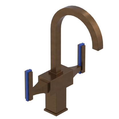 Rubinet Single Hole Dual Handle Lav. Set. (less drain) Tuscan Brass