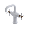 Rubinet Single Hole Dual Handle Lav. Set. (less drain) Matt White