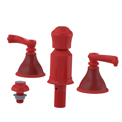 Rubinet Bidet Fitting with Spray, Diverter, and Vacum Breaker (Less Drain) Red