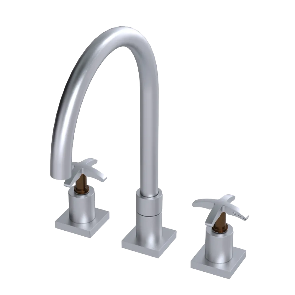 Rubinet Widespread Kitchen Set Satin Chrome