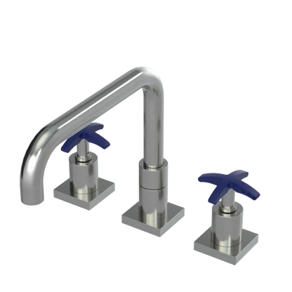 Rubinet Widespread Kitchen Set with Genesis Spout Satin Nickel