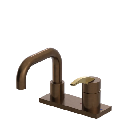 Rubinet 4" Centre Single Control Lav. Set. with Genesis spout (less drain) Tuscan Brass