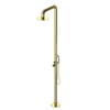 Rubinet Pressure Balance Outdoor Shower with Hand Held Shower & 10" Shower Head - 304 Stainless Steel Bright Brass