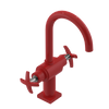 Rubinet Single Hole Dual Handle Lav. Set. (less drain) Red