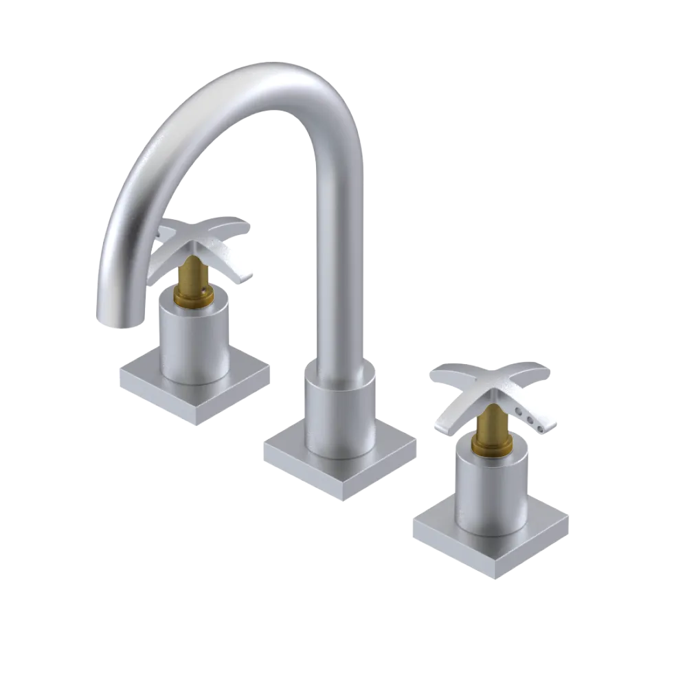 Rubinet Widespread Lav. Set. (less drain) Satin Chrome