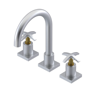 Rubinet Widespread Lav. Set. (less drain) Satin Chrome