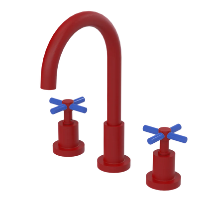 Rubinet Widespread Kitchen Set with LaSalle Spout Maroon