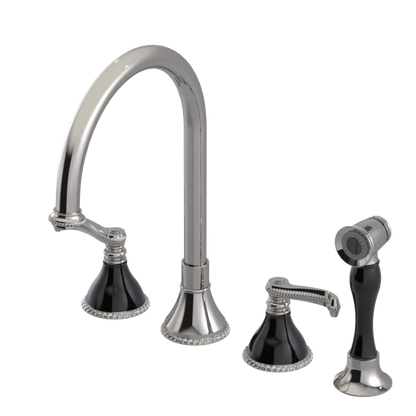 Rubinet Widespread Kitchen Set with Hand Spray Polished Nickel