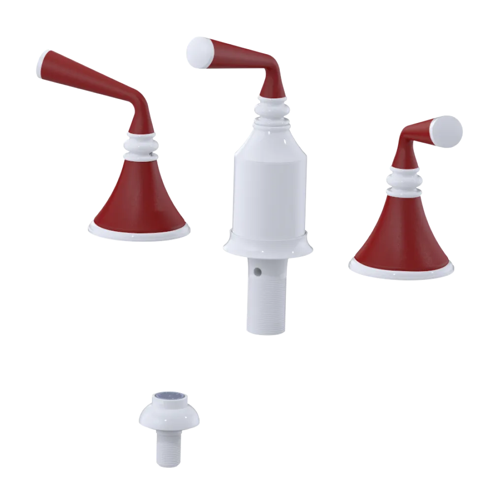 Rubinet Bidet Fitting with Spray, Diverter, and Vacum Breaker (Less Drain) White