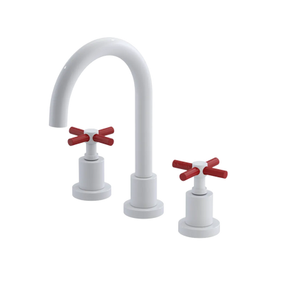 Rubinet Widespread Lav. Set. (less drain) White