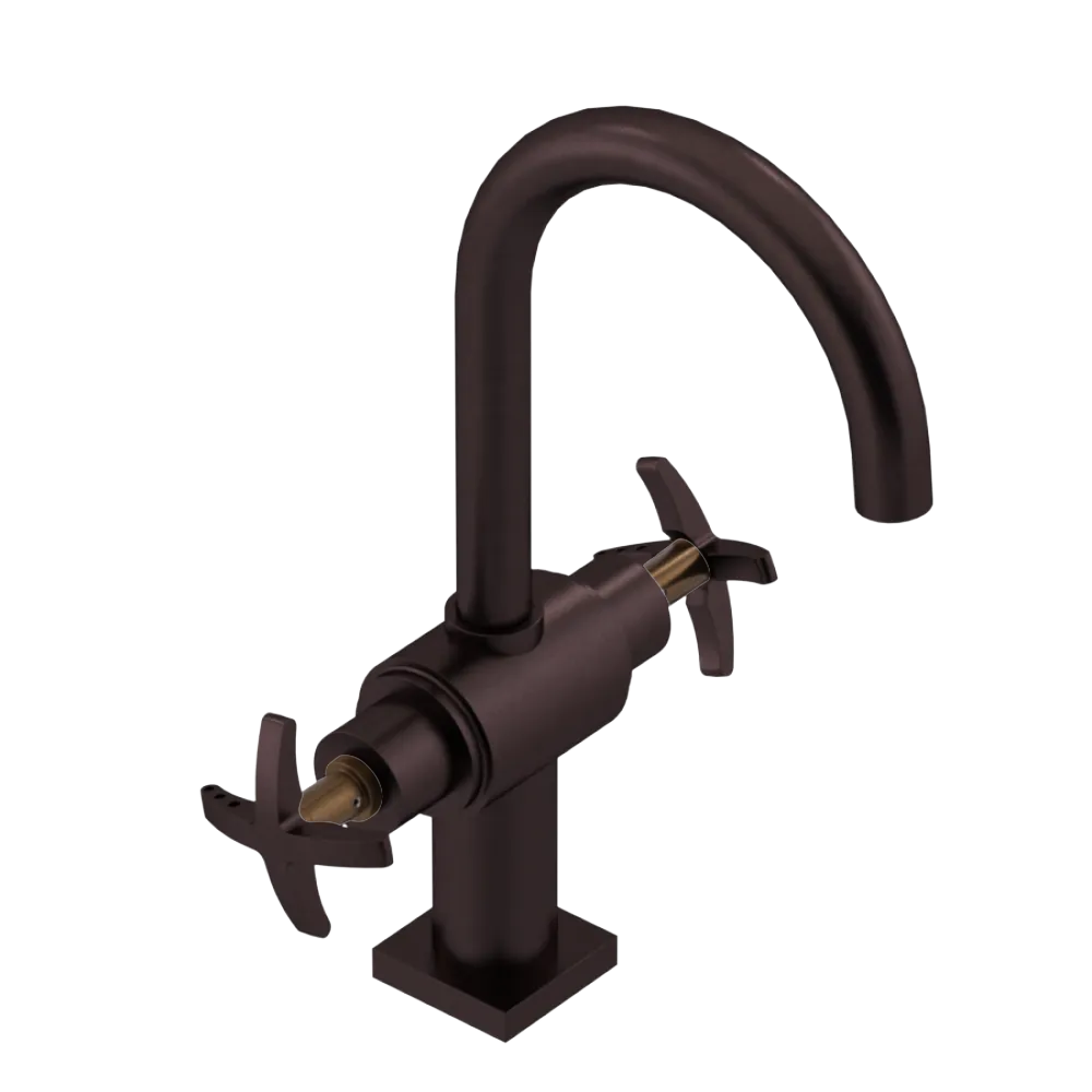 Rubinet Single Hole Dual Handle Lav. Set. (less drain) Oil Rubbed Bronze