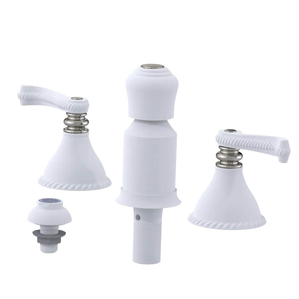 Rubinet Bidet Fitting with Spray, Diverter, and Vacum Breaker (Less Drain) Matt White