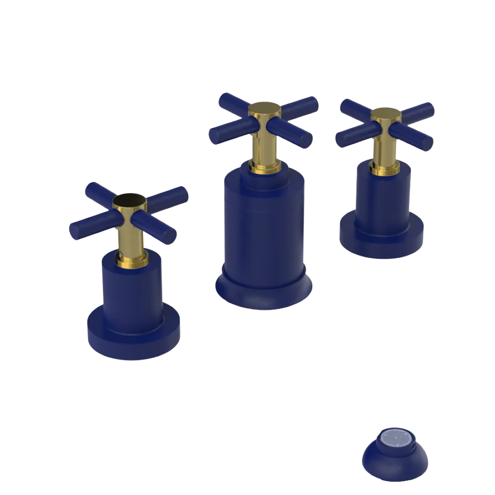 Rubinet Bidet Fitting with Spray, Diverter, and Vacuum Breaker (less drain) Midnight Blue
