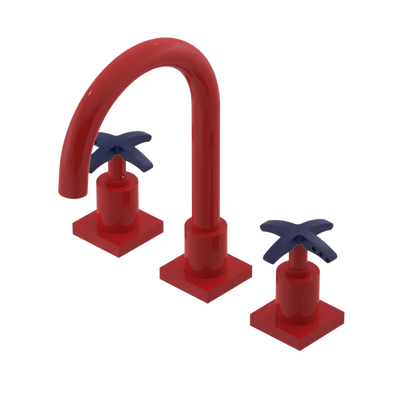 Rubinet Widespread Lav. Set. (less drain) Red