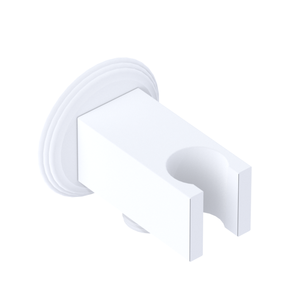 Rubinet Wall Bracket with Integral Supply with 1/2" NPT x 1/2" NPSM x 3" Nipple Matt White