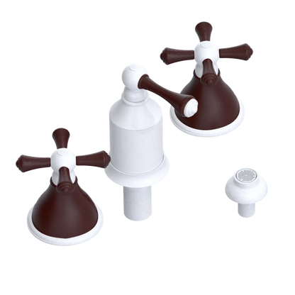 Rubinet Bidet Fitting with Spray, Diverter, and Vacum Breaker (Less Drain) White