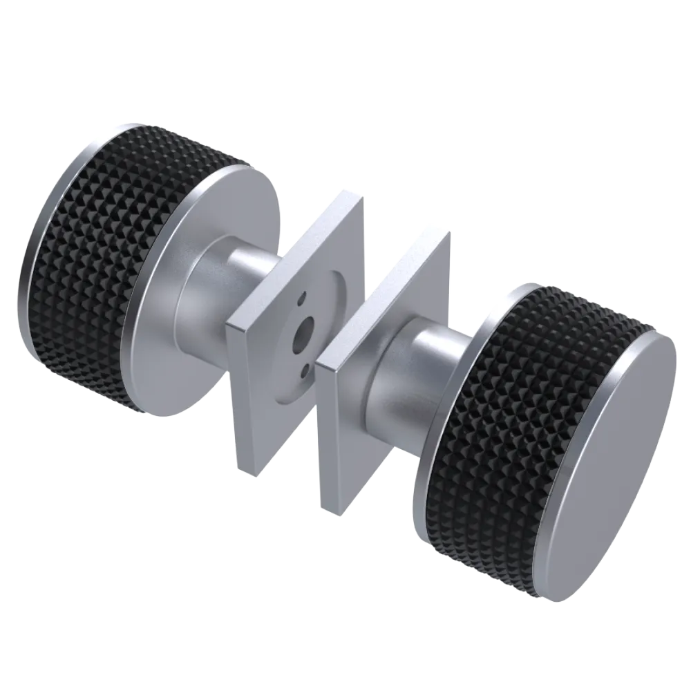 Rubinet Shower Door Knob (set) Satin Chrome
