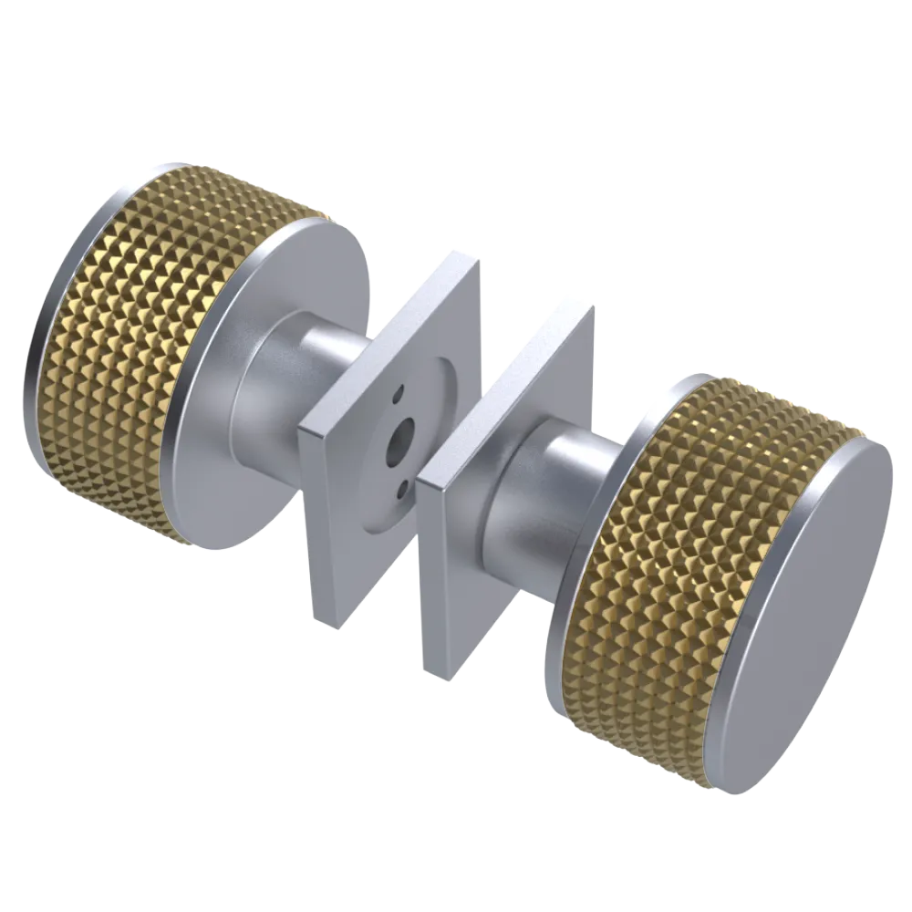 Rubinet Shower Door Knob (set) Satin Chrome