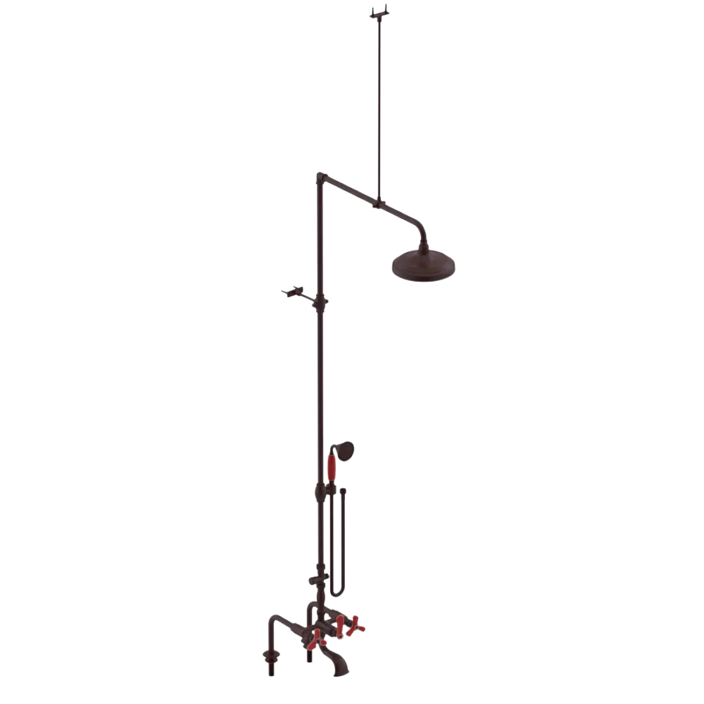 Rubinet Deck Mount Tub & Shower with Hand Held Shower Bordeaux