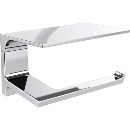 Pivotal Tissue Holder With Shelf - Chrome