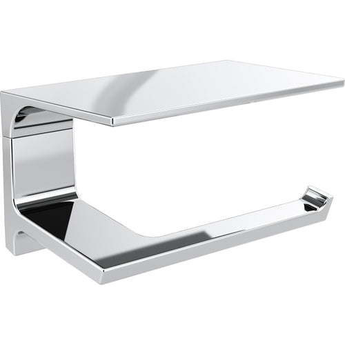 Pivotal Tissue Holder With Shelf - Chrome
