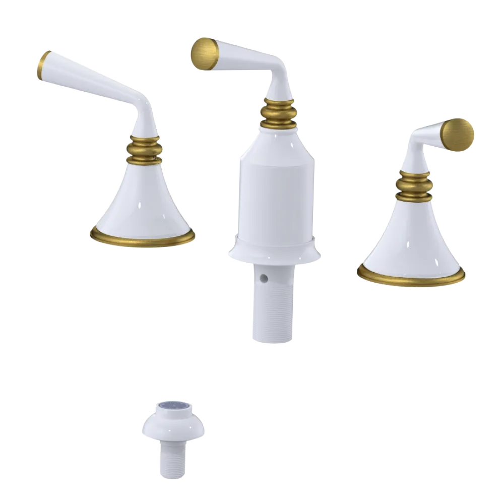 Rubinet Bidet Fitting with Spray, Diverter, and Vacum Breaker (Less Drain) White