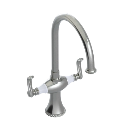 Rubinet Two Handle Single Hole Kitchen Set Satin Nickel