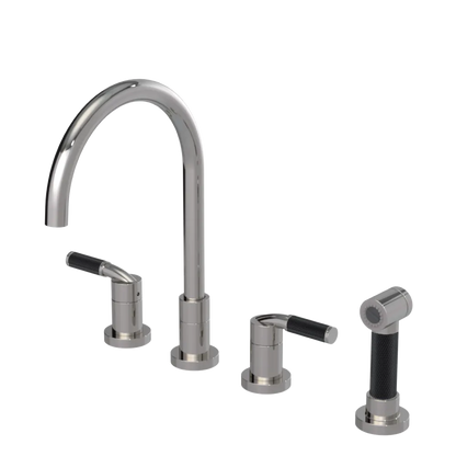 Rubinet Widespread Kitchen Set with Hand Spray Polished Nickel