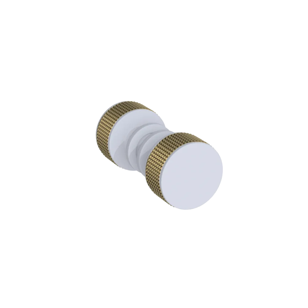 Rubinet Shower Door Knob (set) Matt White