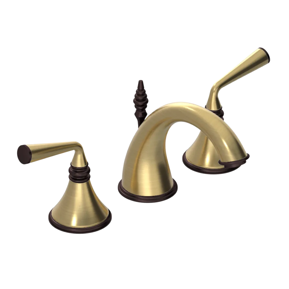 Rubinet Widespread Lav. Set. (less drain) Satin Brass