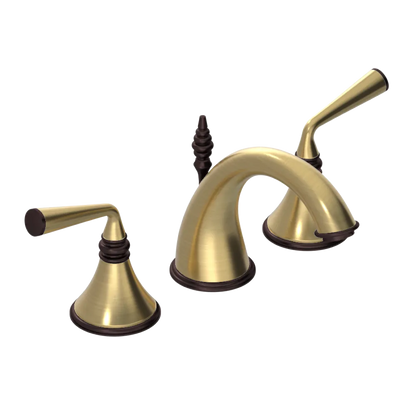 Rubinet Widespread Lav. Set. (less drain) Satin Brass